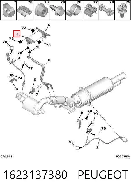 Датчик давления выхлопных газов 1623137380 Peugeot/Citroen