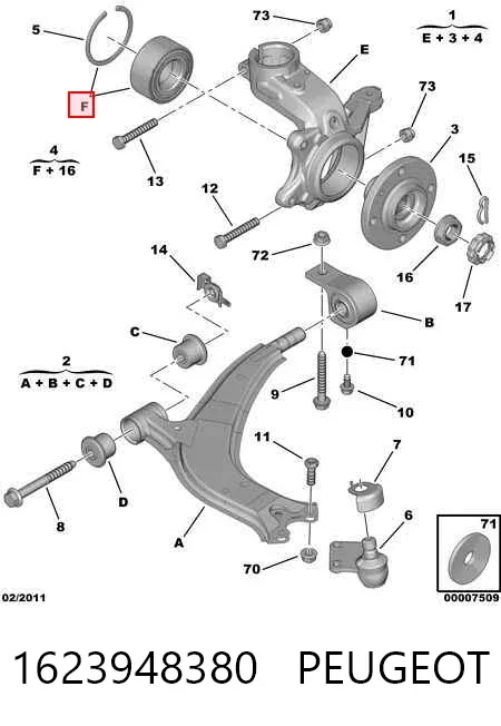 Подшипник ступицы 1623948380 Peugeot/Citroen