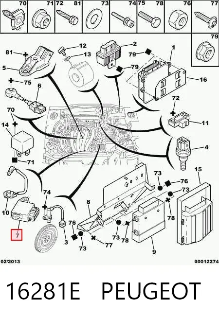 Датчик дроссельной заслонки 16281E Peugeot/Citroen