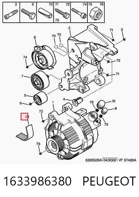 Ремень генератора 1633986380 Peugeot/Citroen