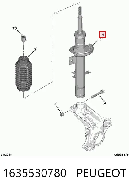 Амортизатор передний правый 1635530780 Peugeot/Citroen
