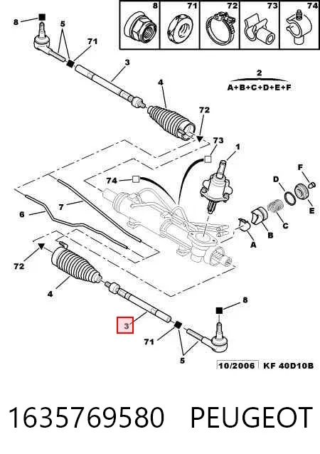 Рулевая тяга 1635769580 Peugeot/Citroen