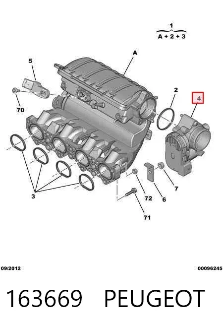 Дроссельная заслонка 163669 Peugeot/Citroen