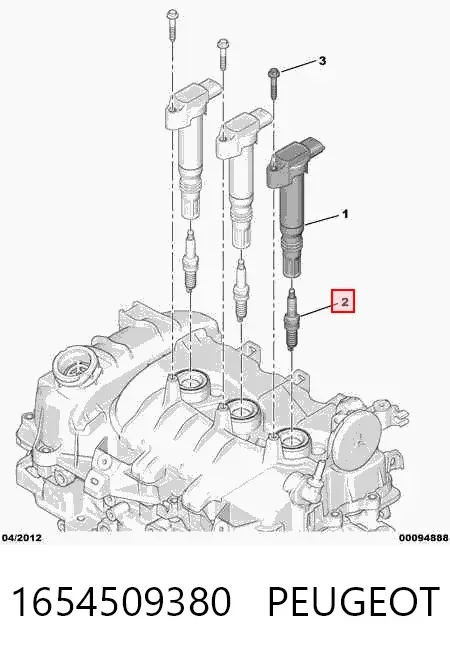 Свечи зажигания 1654509380 Peugeot/Citroen