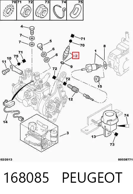 Клапан ТНВД отсечки топлива (дизель-стоп) 168085 Peugeot/Citroen