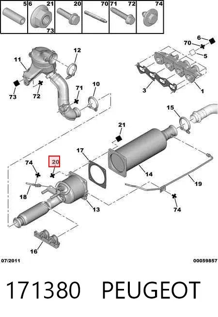 Болт выхлопной системы (глушителя) 171380 Peugeot/Citroen