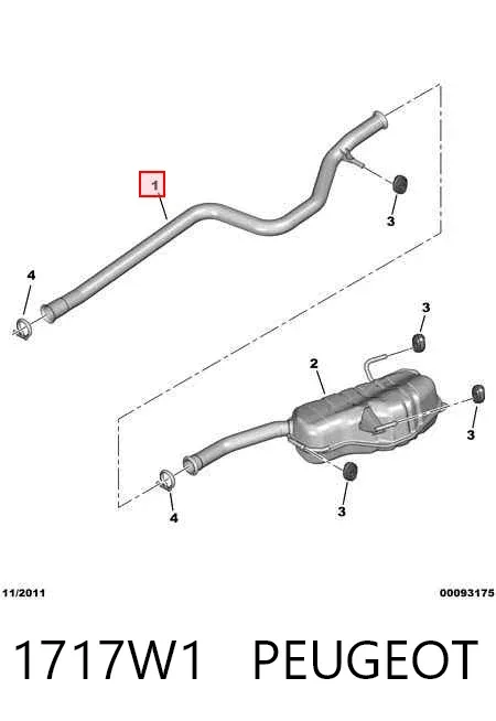Центральная часть глушителя 1717W1 Peugeot/Citroen