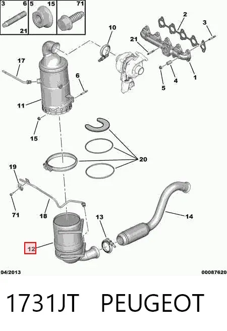 Сажевый фильтр 1731JT Peugeot/Citroen