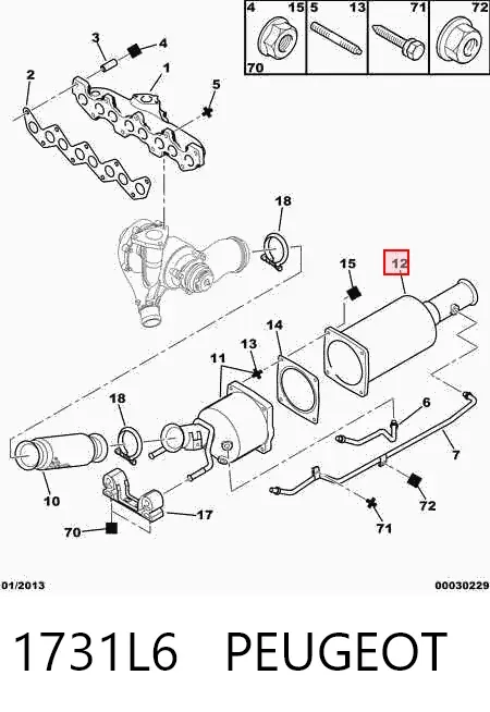 Сажевый фильтр 1731L6 Peugeot/Citroen