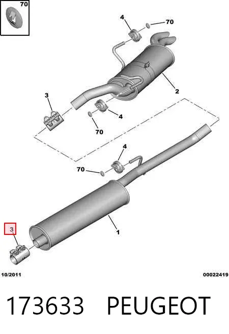 Хомут глушителя 173633 Peugeot/Citroen