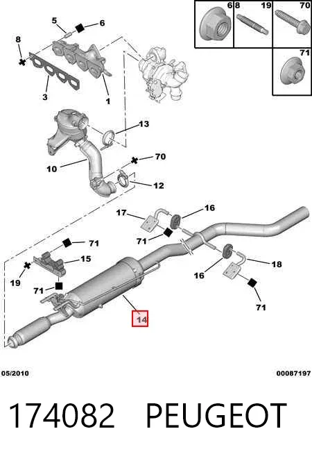 Сажевый фильтр 174082 Peugeot/Citroen