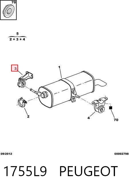 Подушка глушителя 1755L9 Peugeot/Citroen