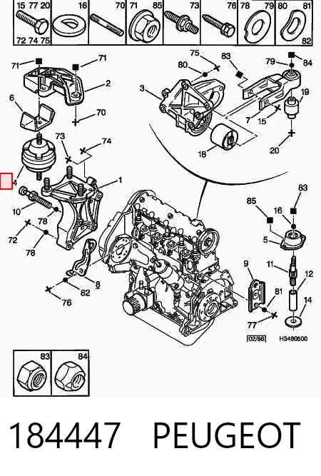 Правая подушка двигателя 184447 Peugeot/Citroen
