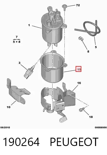 Кронштейн топливного фильтра 190264 Peugeot/Citroen
