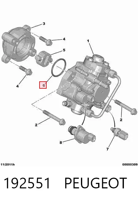Прокладка ТНВД 192551 Peugeot/Citroen