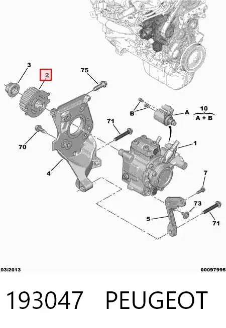 Шестерня-звездочка ТНВД 193047 Peugeot/Citroen
