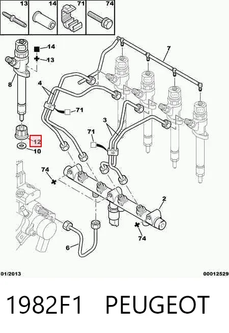 Кольцо форсунки 1982F1 Peugeot/Citroen