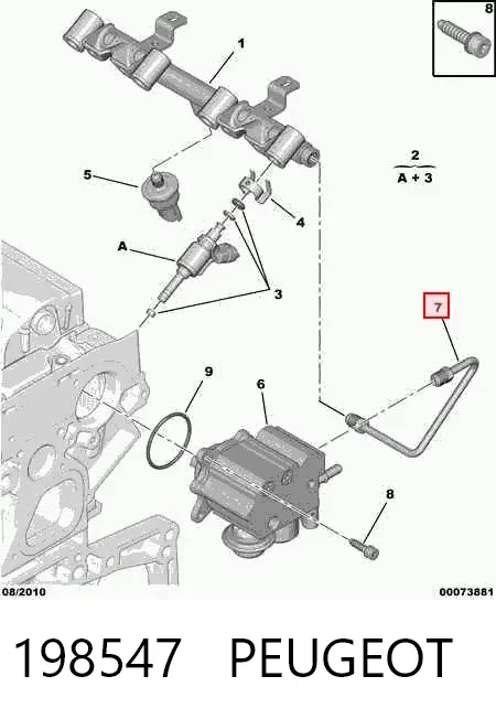 Топливная трубка от ТНВД 198547 Peugeot/Citroen
