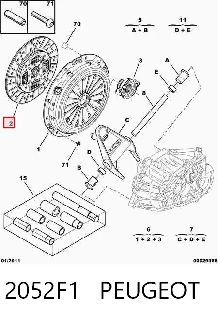 Сцепление 2052F1 Peugeot/Citroen