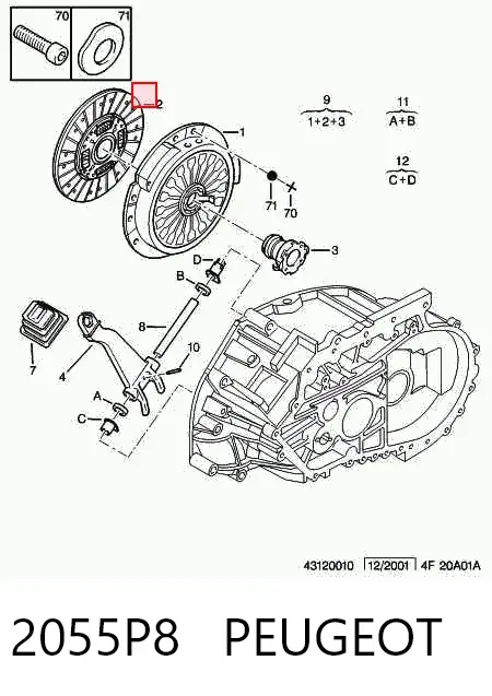 Диск сцепления 2055P8 Peugeot/Citroen