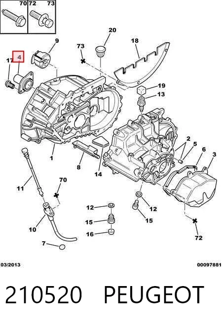 Направляющая выжимного подшипника сцепления 210520 Peugeot/Citroen
