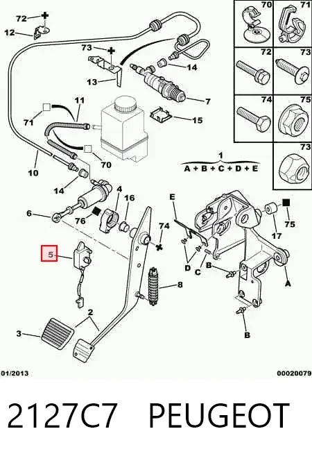 Датчик включения сцепления 2127C7 Peugeot/Citroen
