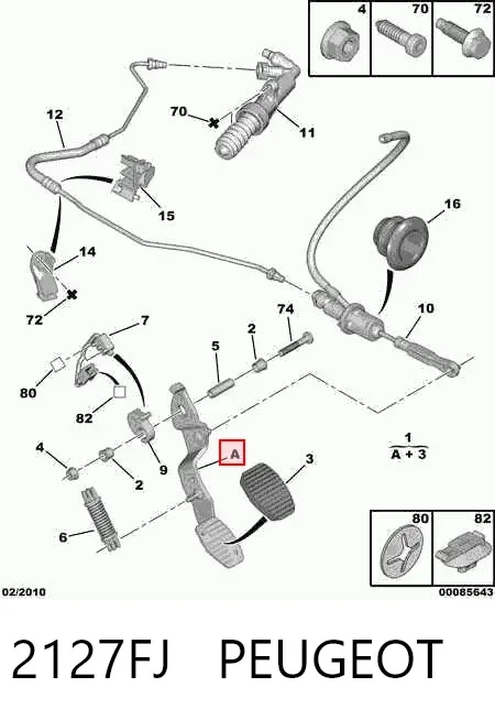 Педаль сцепления 2127FJ Peugeot/Citroen