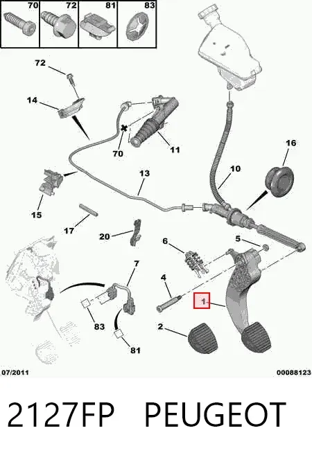 Педаль сцепления 2127FP Peugeot/Citroen