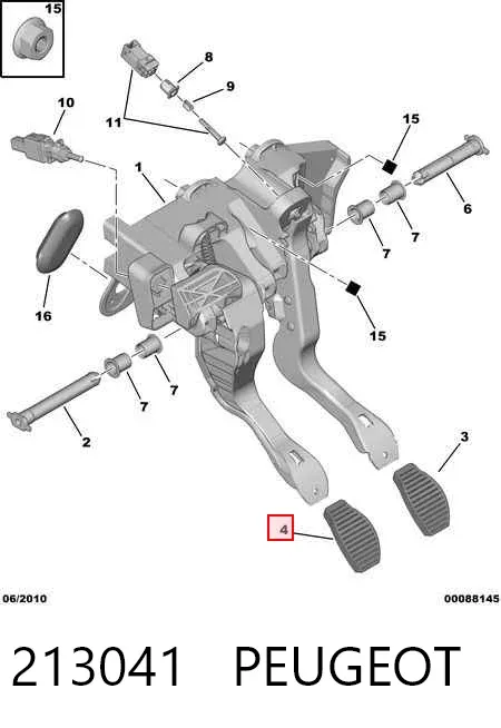 Накладка педали сцепления 213041 Peugeot/Citroen