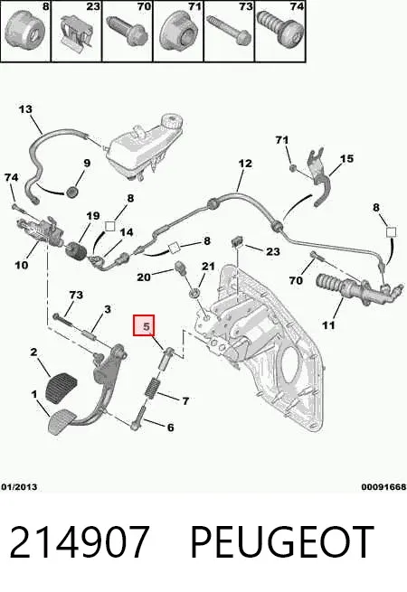 Втулка пружины педали сцепления 214907 Peugeot/Citroen