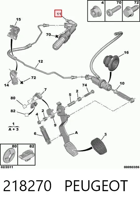 Рабочий цилиндр сцепления 218270 Peugeot/Citroen