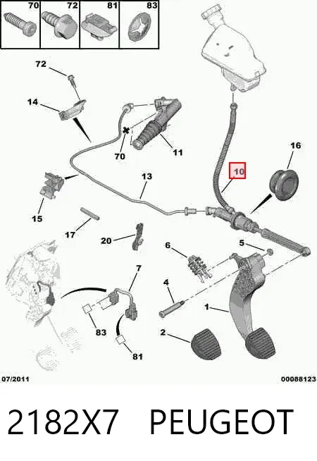 Главный цилиндр сцепления 2182X7 Peugeot/Citroen