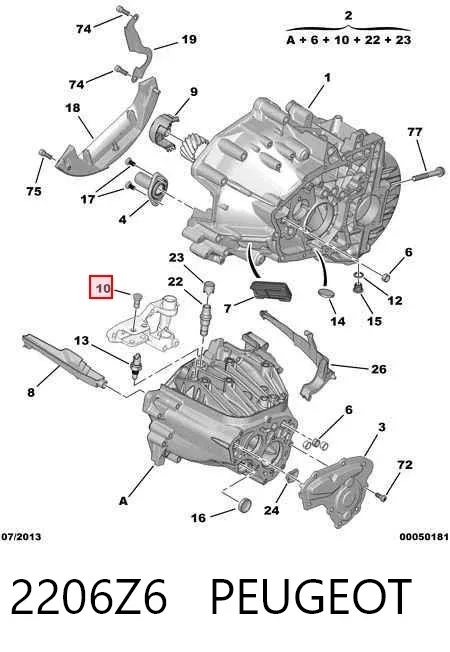 Корпус коробки передач АКПП/КПП 2206Z6 Peugeot/Citroen