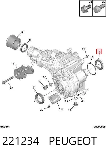 Сальник раздаточной коробки передний выходной 221234 Peugeot/Citroen
