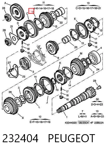 Синхронизатор 3/4-й передачи 232404 Peugeot/Citroen