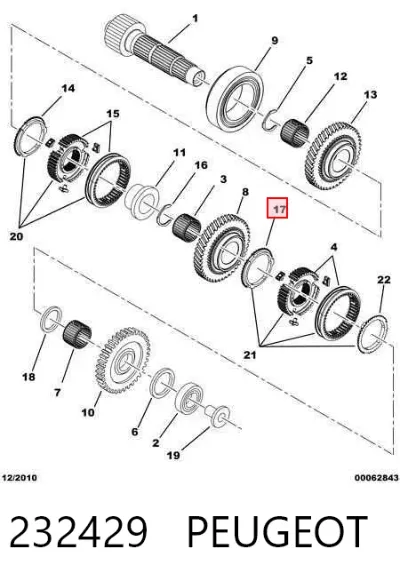 Кольцо синхронизатора PEUGEOT 232429