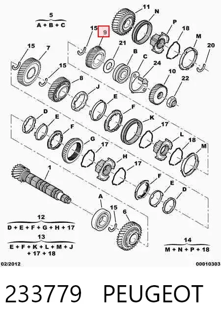 Шестерня 4-й передачи ведомая 233779 Peugeot/Citroen