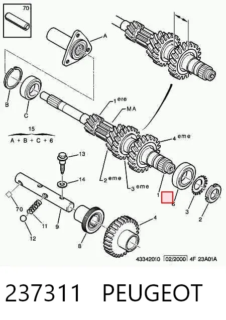 Подшипник первичного вала КПП 237311 Peugeot/Citroen