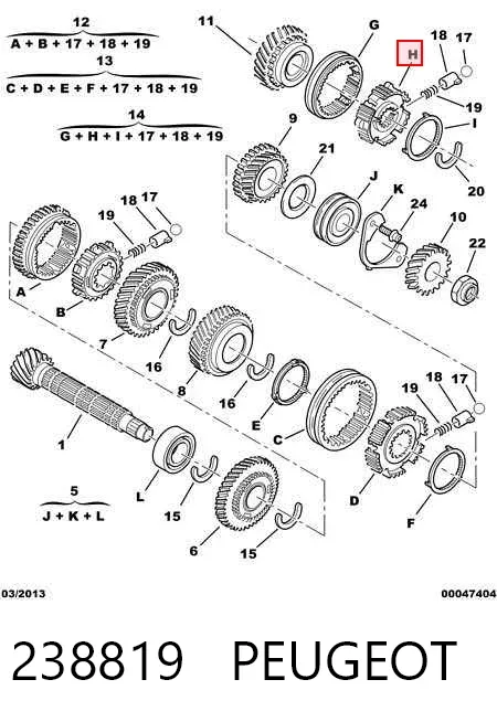 Синхронизатор 5-й передачи 238819 Peugeot/Citroen