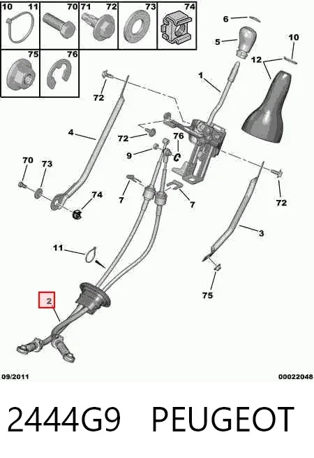 Трос КПП 2444G9 Peugeot/Citroen