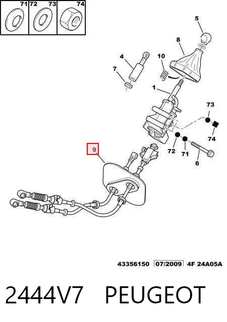 Трос КПП 2444V7 Peugeot/Citroen