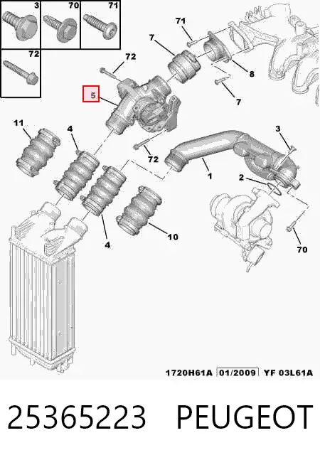 Переключающий клапан системы подачи воздуха 25365223 Peugeot/Citroen