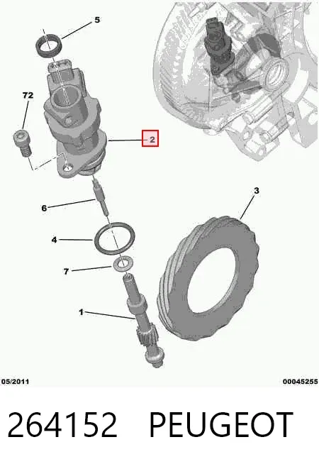 Корпус датчика скорости 264152 Peugeot/Citroen