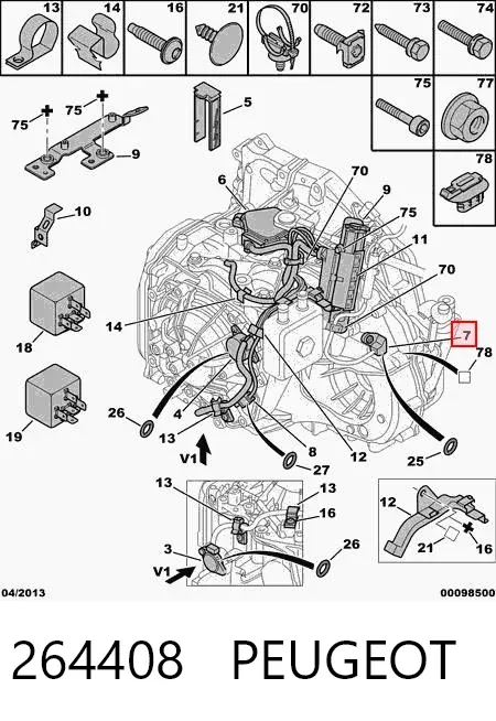 Заглушка задней крышки КПП 264408 Peugeot/Citroen
