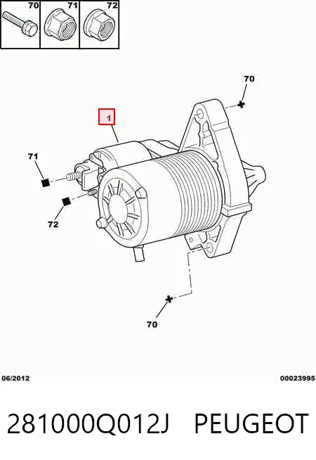 Стартер 281000Q012J Peugeot/Citroen