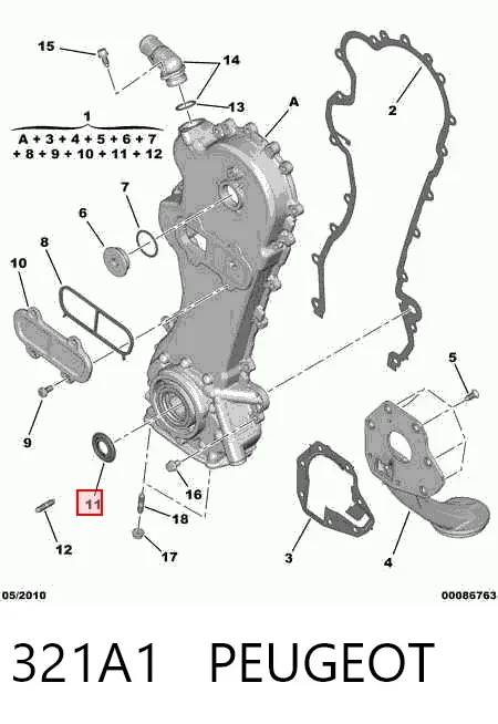 Сальник коленвала 321A1 Peugeot/Citroen