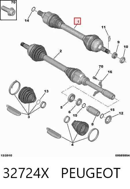 Левая полуось 32724X Peugeot/Citroen