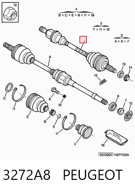 Левая полуось 3272A8 Peugeot/Citroen