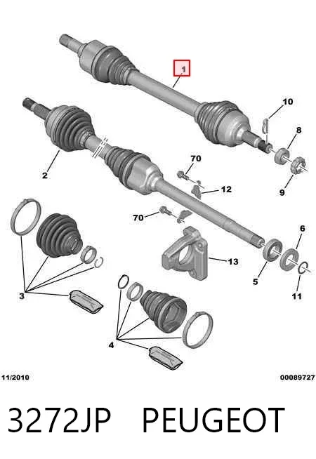 Левая полуось 3272JP Peugeot/Citroen