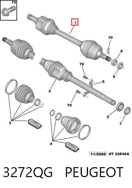 Левая полуось 3272QG Peugeot/Citroen